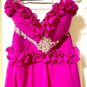 Off Shoulder Purple Longe Dress S-M Adjustable